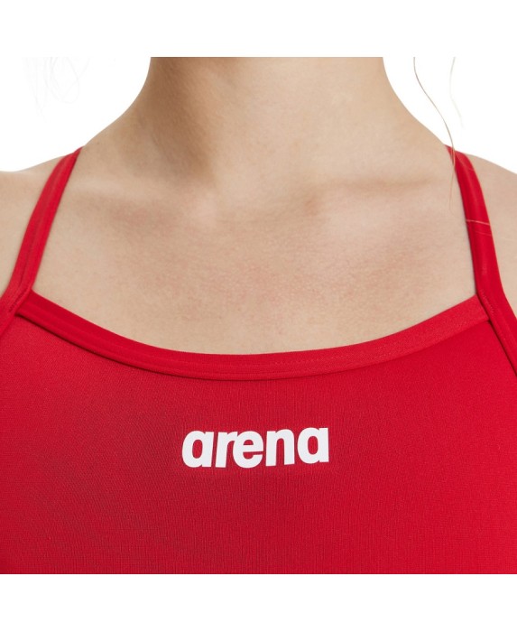 Купальник ARENA SOLID LIGHT TECH HIGH red-white