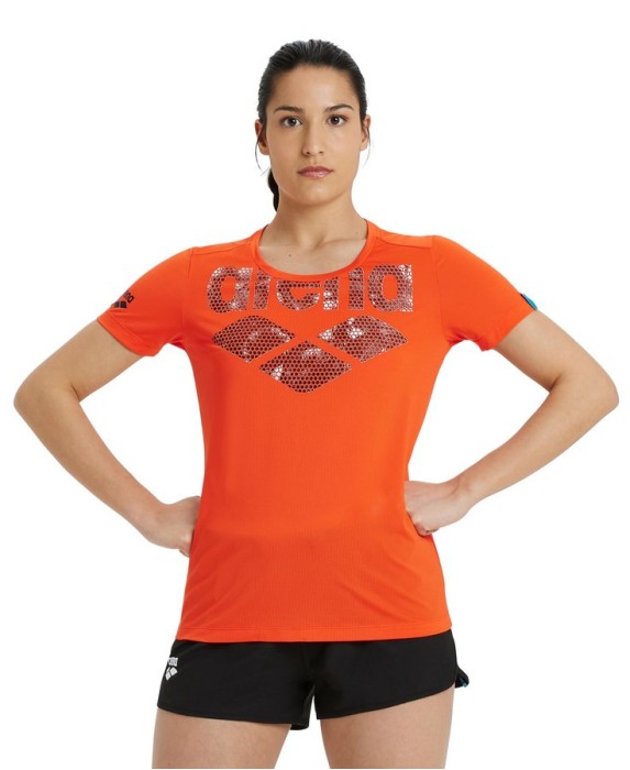 Футболка женская ARENA T-SHIRT CF COOL floreale-big logo