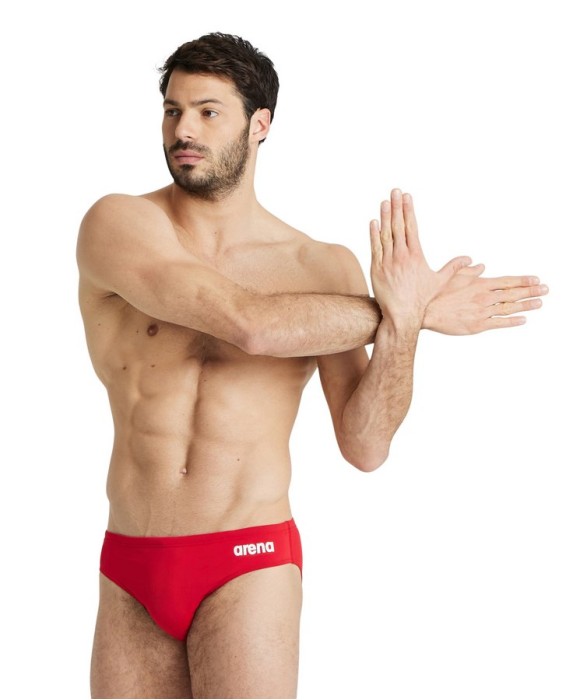 Плавки мужские ARENA SOLID BRIEF red-white